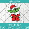Christmas Alien Baby Yoda Santa SVG for Cricut Silhouette, Png for Sublimation