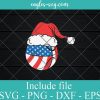 Basketball USA Flag Funny Santa Hat Svg, Png, Eps, DXF cut files for cricut