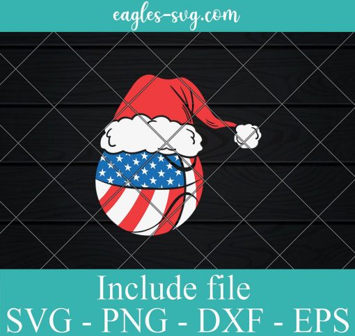 Basketball USA Flag Funny Santa Hat Svg, Png, Eps, DXF cut files for cricut