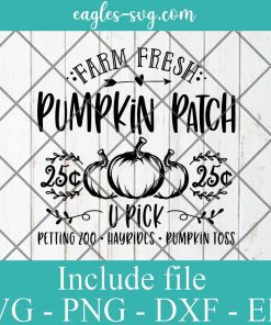 Farm Fresh Pumpkins Patch Svg, Farmhouse Fall Decor, Fall Sign Svg Png, Cricut, Silhouette Cut Files