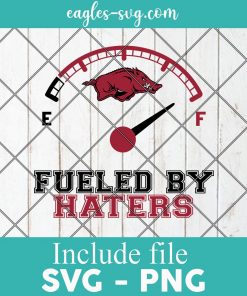 Fueled By Haters Arkansas Razorbacks Svg, UArk, Tusk, Big Red, NCAA Division, Logo, Sports, Cricut Cut Files, Png