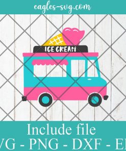 Ice cream truck svg, food truck svg, summer svg, kitchen svg, png, cutting files for Silhouette Cameo, Cricut