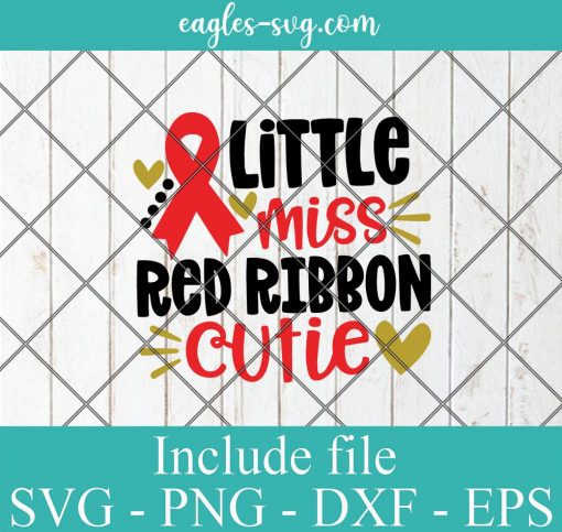 Little Miss Red Ribbon Cutie SVG, Inspirational Cut File, Girl Anti-Drug Saying, png, Silhouette Cricut