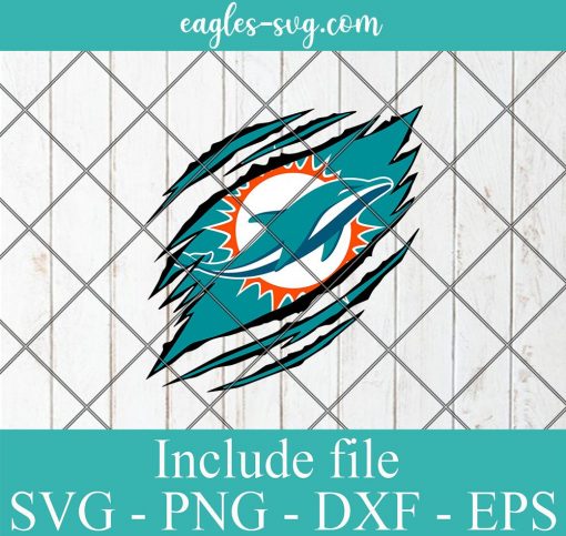 Miami Dolphins Ripped Claw svg, Miami Dolphins svg, Dolphins Ripped Claw, Dolphins svg, Clipart, Logo, png, Svg File For Cricut