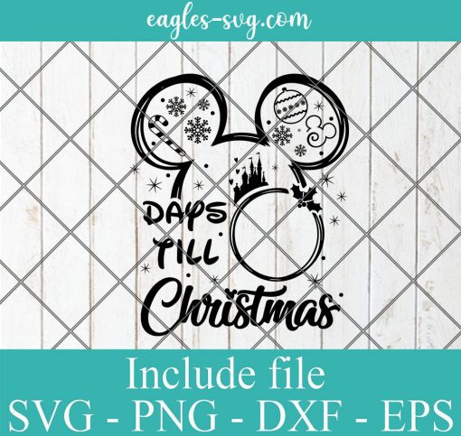 Mickey ears Days till Christmas Svg, Christmas Countdown Svg for cricut, Advent calendar Svg, Christmas Svg