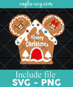 Mouse Ears Gingerbread House SVG – Christmas Decor svg cut files for cricut