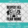 Respect All Fear None Wolf SVG, High School Mascot Clipart, School Spirit SVG Wolf Cricut Cut Files , Silhouette Files