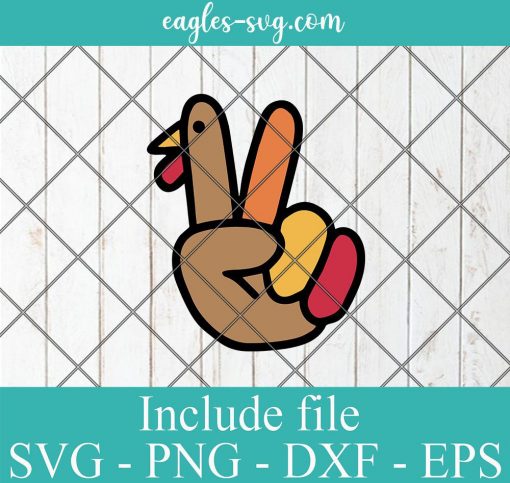 Turkey Hand Peace Sign Thanksgiving SVG, Cricut Cut Files, Png