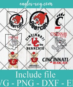 Cincinnati Bearcats Svg Bundle, School Mascot svg, sports spirit svg, Team Logos, Clipart, Png, Cricut