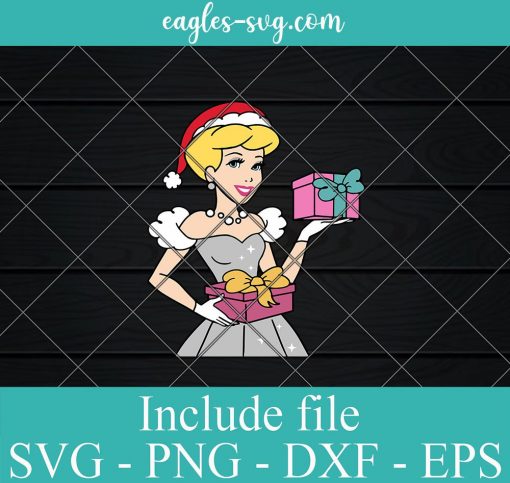 Christmas Cinderella Disney Princess SVG, Cricut Cut Files, Png christmas Disney princess svg