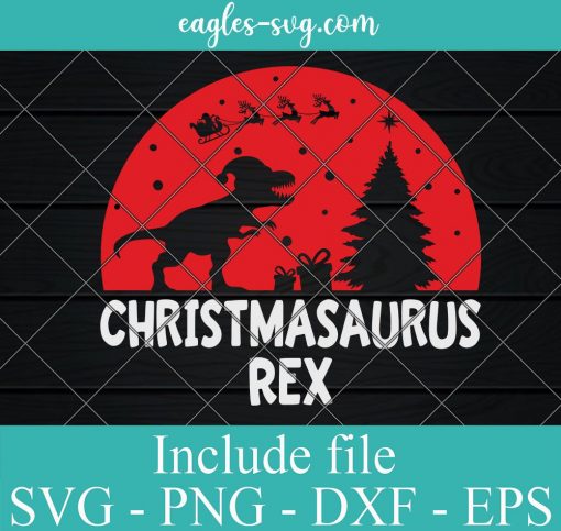 Christmasaurus svg, Funny Christmas svg T-Rex Svg, Png, Cricut File Silhouette Art