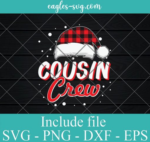 Cousin Crew Red Buffalo Plaid Santa Christmas SVG, Cricut Cut Files, Png