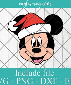 Disney Christmas Santa Mickey Head SVG, Mr Claus Mouse SVG, Cricut Cut Files, Png