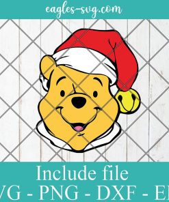 Disney Christmas Santa winnie the pooh Head SVG, Mr Claus Bear SVG, Cricut Cut Files, Png