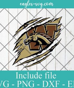 Ripped Claw Western Michigan Broncos SVG, Cricut Cut Files, Png, NCAA Mascot University College Svg