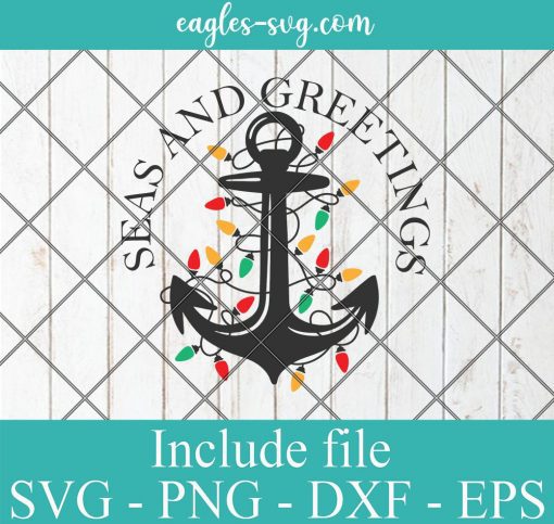 Seas and Greetings Christmas SVG, Beach Christmas Svg, Png, Cricut File Silhouette Art
