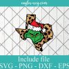 TX Texas Leopard Christmas Grinch Svg, Texas map Cheetah Christmas Santa Svg Designs Download