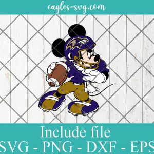 Disney Mickey Baltimore Ravens Football Svg, Png, Layered Cricut File Silhouette Art