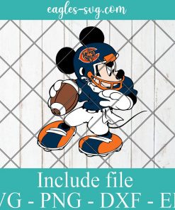 Disney Mickey Chicago Bears Football Svg, Png, Layered Cricut File Silhouette Art