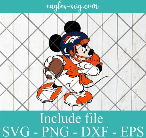 Mickey Mouse Denver Broncos Svg, Png for Cricut Silhouette Art