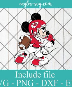 Mickey Mouse Kansas City Chiefs Svg, Png for Cricut Silhouette Art