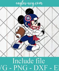 Mickey Mouse New York Giants Svg, Png for Cricut Silhouette Art