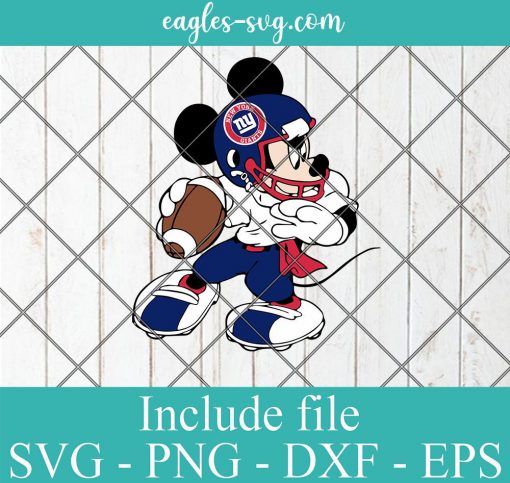 Mickey Mouse New York Giants Svg, Png for Cricut Silhouette Art
