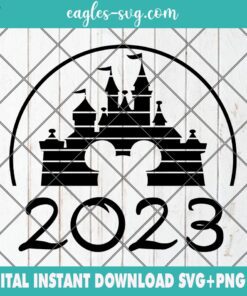 Happy New Year Disney Castle Mickey 2023 Svg, Png, Cricut File Silhouette Art