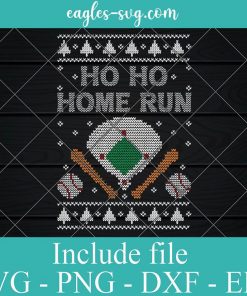 Ho Ho Home Run Ugly Christmas Sweater Svg, Png, Cricut File Silhouette Art