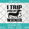 I Trip Over My Wiener Svg, Best friend Dog Lover Dachshund Svg, Png, Cricut File Silhouette Art