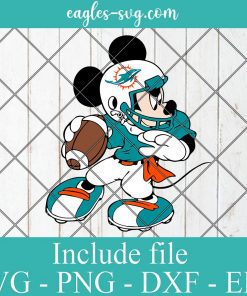 Miami Dolphins Football Mickey Svg, Png, Layered Cricut File Silhouette Art
