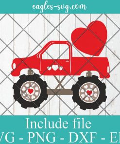 Monster truck Valentine's Day Svg, Png, Cricut File Silhouette Art