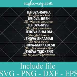 Names Of Jesus Jehovah Svg, Png, Cricut File Silhouette Art