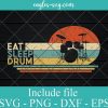 Retro Vintage Eat Sleep Drum Svg Cricut, Png Sublimation, Vector