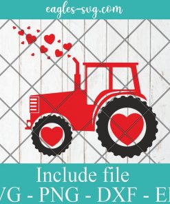 Valentines Day Tractor Farm Svg, Png, Cricut File Silhouette Art