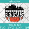 Cincinnati Bengals svg, Cincinnati Skyline Silhouette, nfl svg, american football svg file, sport svg , pdf, png