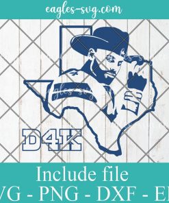 Dak Prescott D4k Dallas Cowboys Svg, Png, Cricut File Silhouette Art, Dak Prescott Svg Cricut, Texas for cricut, Football Player Svg
