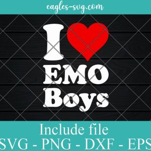 I LOVE HEART EMO BOYS Svg, Png, Cricut File Silhouette Art