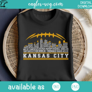 Kansas City Chiefs Legend Names Typographic City Skyline SVG PNG - file for cutting, sublimation, Cricut & Silhouette - Image 3