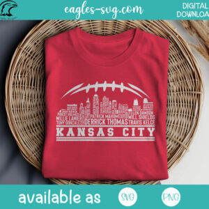 Kansas City Chiefs Legend Names Typographic City Skyline SVG PNG - file for cutting, sublimation, Cricut & Silhouette - Image 2