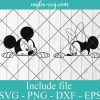 Mickey and Minnie Peeking Svg, Png, Cricut File Silhouette Art