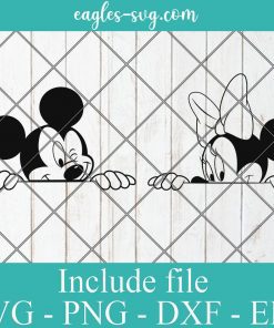 Mickey and Minnie Peeking Svg, Png, Cricut File Silhouette Art