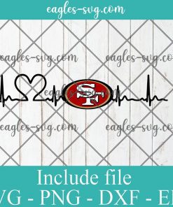 San Francisco 49ers heartbeat SVG, Football SVG, 49ers team Svg, Png, Cricut File Silhouette Art