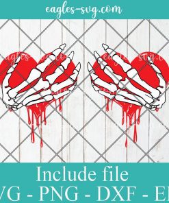 Valentine Skeleton Boob Hands Svg, Png, Cricut File Silhouette Art