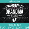 1st Time Grandma EST 2022 Svg, New First Grandma 2022 Svg, Png, Cricut File Silhouette Art