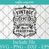 50th Birthday Vintage 1972 Aged to Perfection Svg, Png, Cricut File Silhouette, PDF