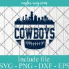 Dallas Skyline Cowboys Football SVG, nfl svg, american football svg file, sport svg , pdf, png, Silhouette City Texas