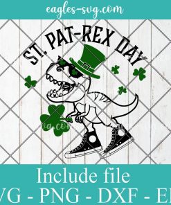Dinosaur St Patrick's day Svg, St pat-rex day Svg, Png, Cricut File Silhouette Art
