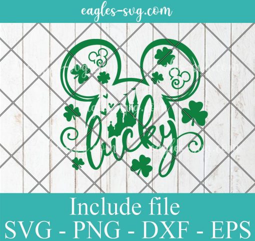 Disney Mickey Lucky St Patricks Day Svg, Png, Cricut File Silhouette
