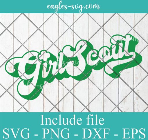Girl Scout Trefoil Retro Text - svg pdf png for silhouette or cricut